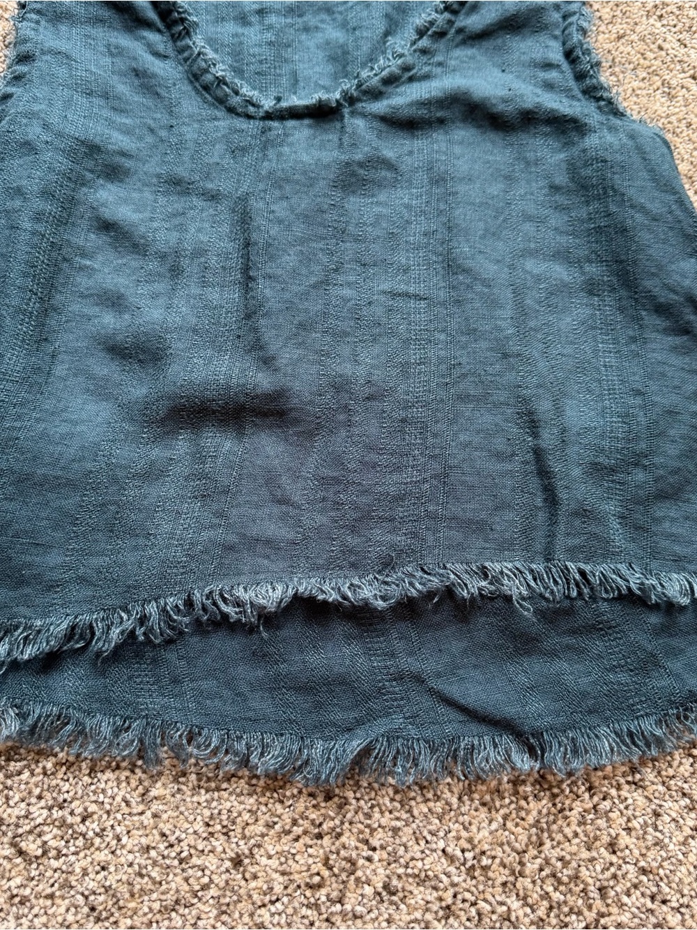 Mikoh Himalayas Frayed Sleeveless Linen Top Sz XS Costal Beach Cottagecore Boho - Picture 4 of 10